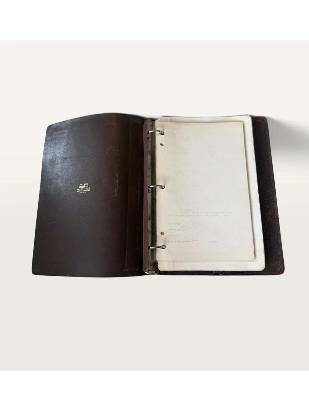 Antique 1920s Irving-Pitt Textured Leather 3-Ring Binder Portfolio - Rare Log